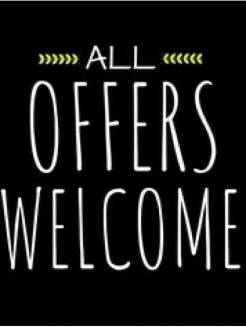 All Offers Welcome Black Doormat - Modern Text Design